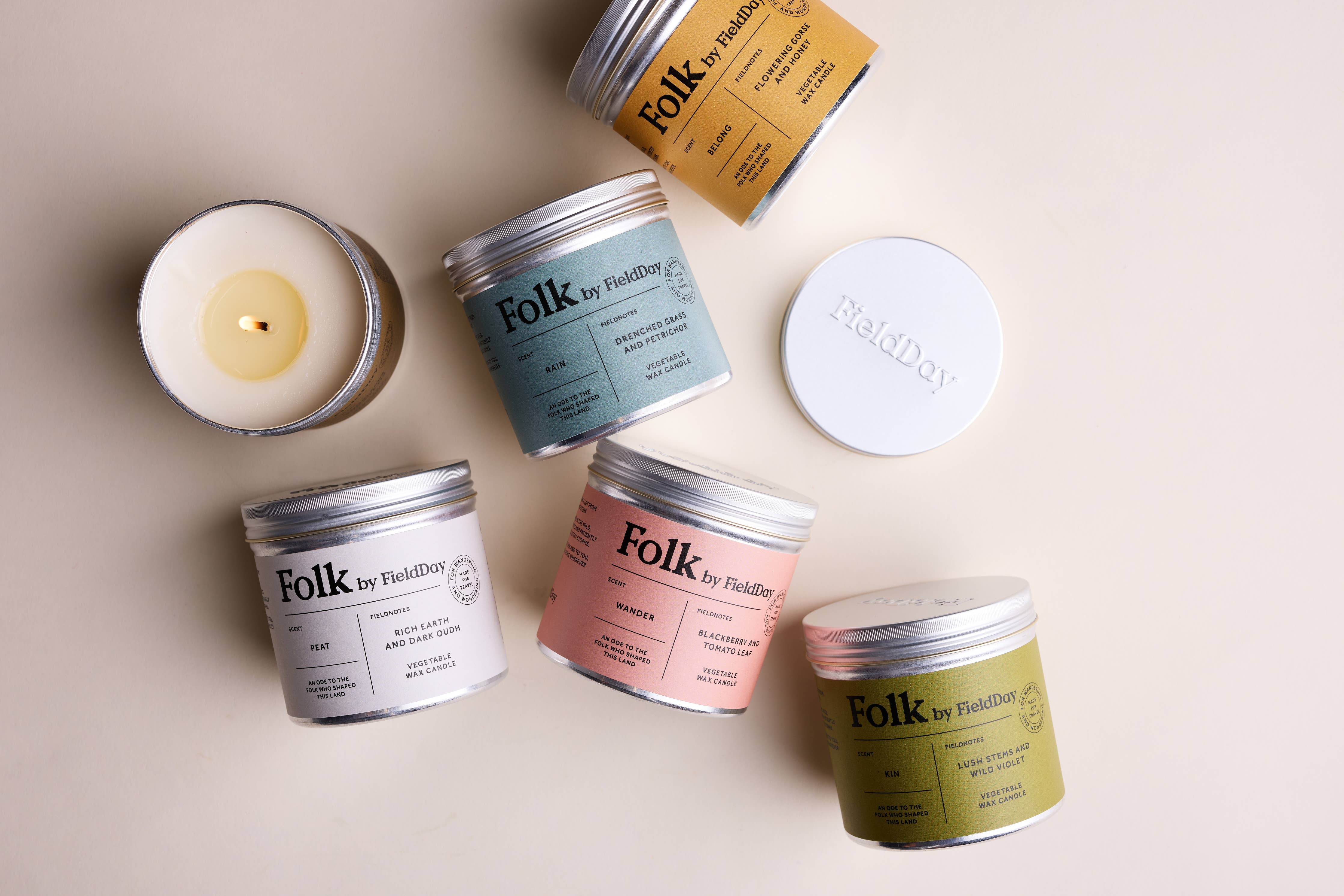 Field Day Folk Tin Candle - Peat (Rich Earth and Dark Oudh)