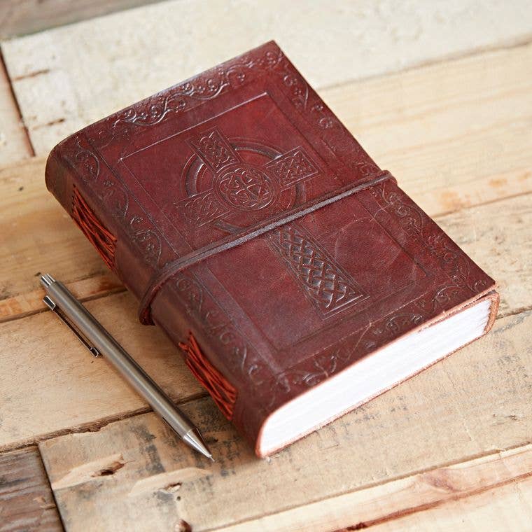 Paper High Journal - Leather Celtic Traditional Cross