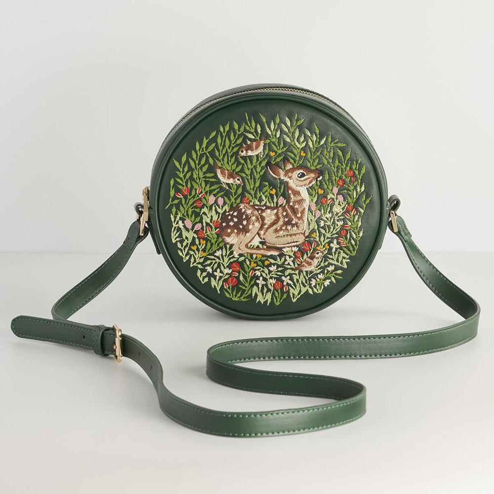 Fable Bag - Chloe Giordani Fawn Embroidered Round Saddle Bag