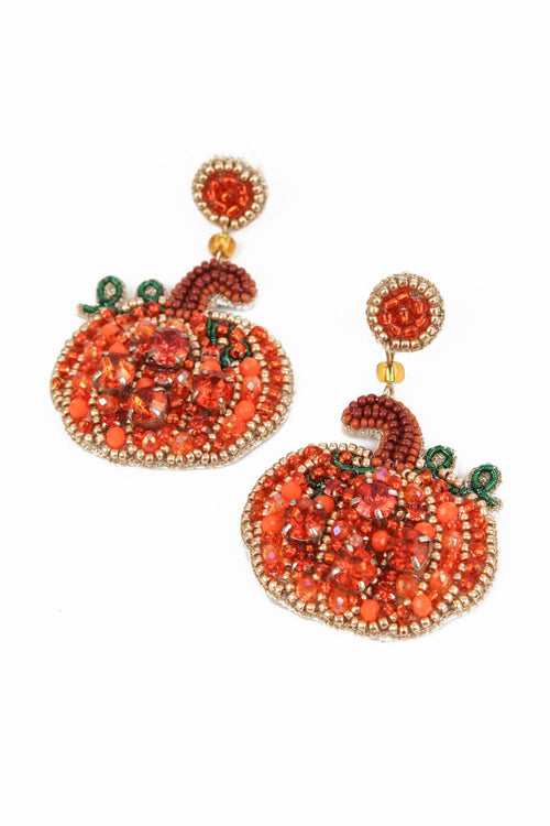 My Doris Earrings - Beaded Pumpkins