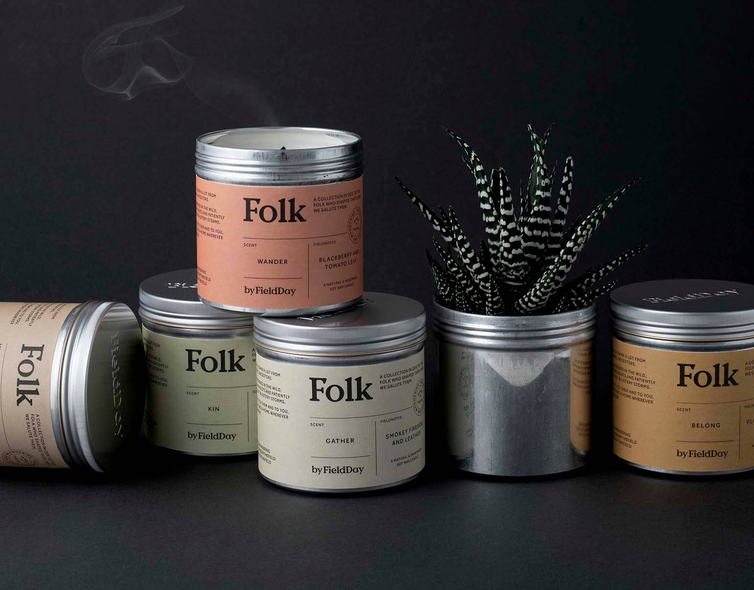 Field Day Folk Tin Candle - Wander (Blackberry and Tomato Leaf)