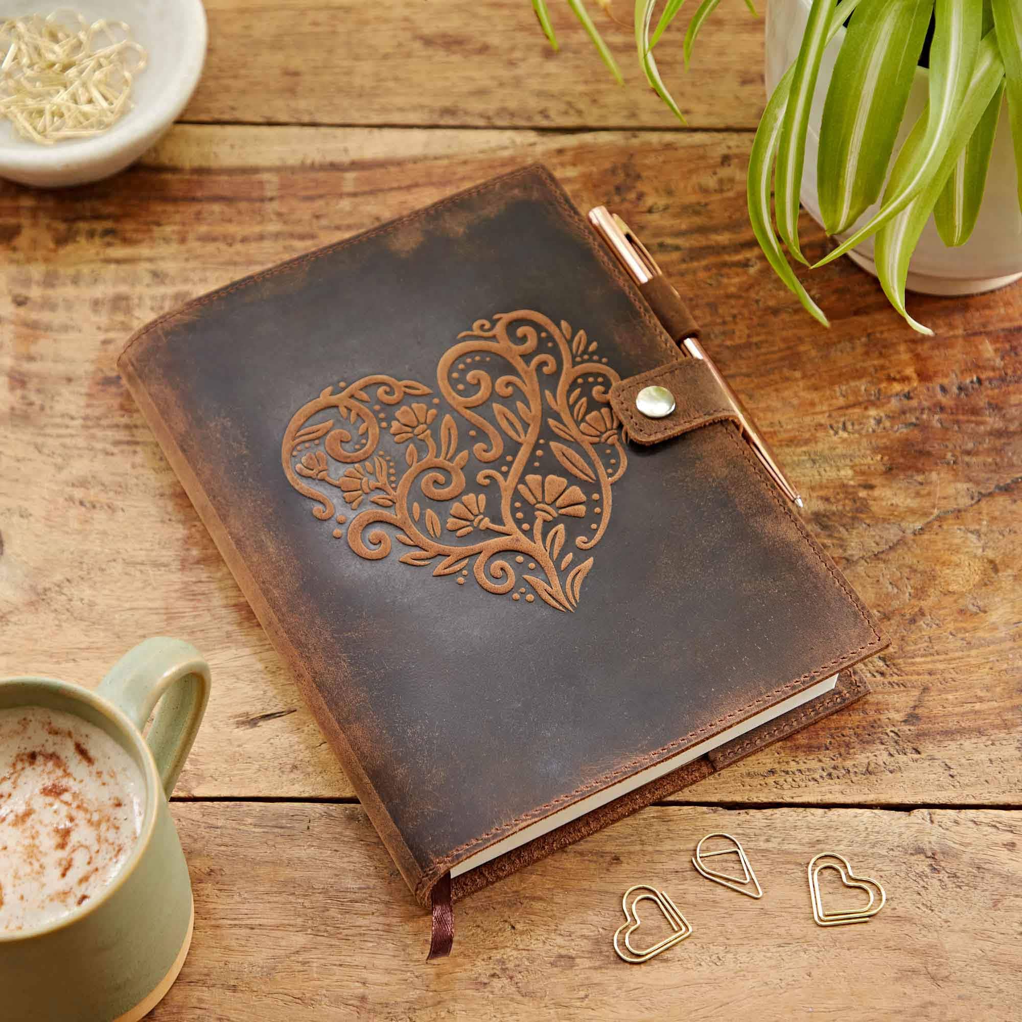 Paper High Journal - Refillable Buffalo Leather - Heart