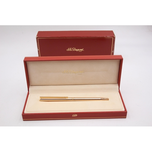 Pre-Owned Pen - S.T. Dupont Gold Ring Ballpoint with Box