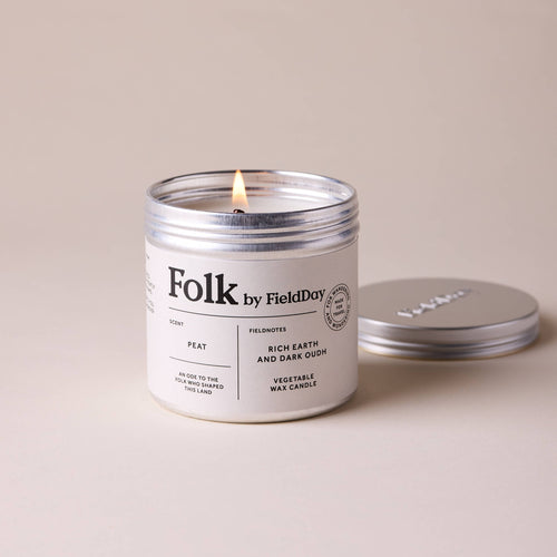 Field Day Folk Tin Candle - Peat (Rich Earth and Dark Oudh)