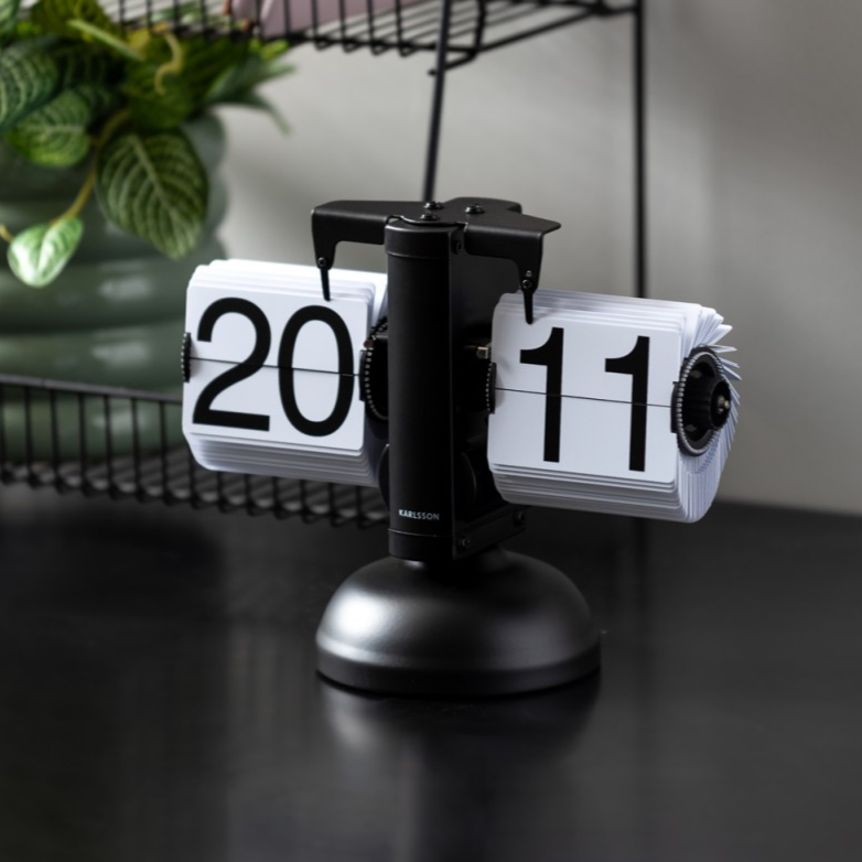 Karlsson Clock - Flip Black Table Clock
