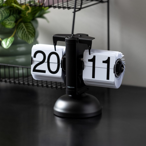 Karlsson Clock - Flip Black Table Clock