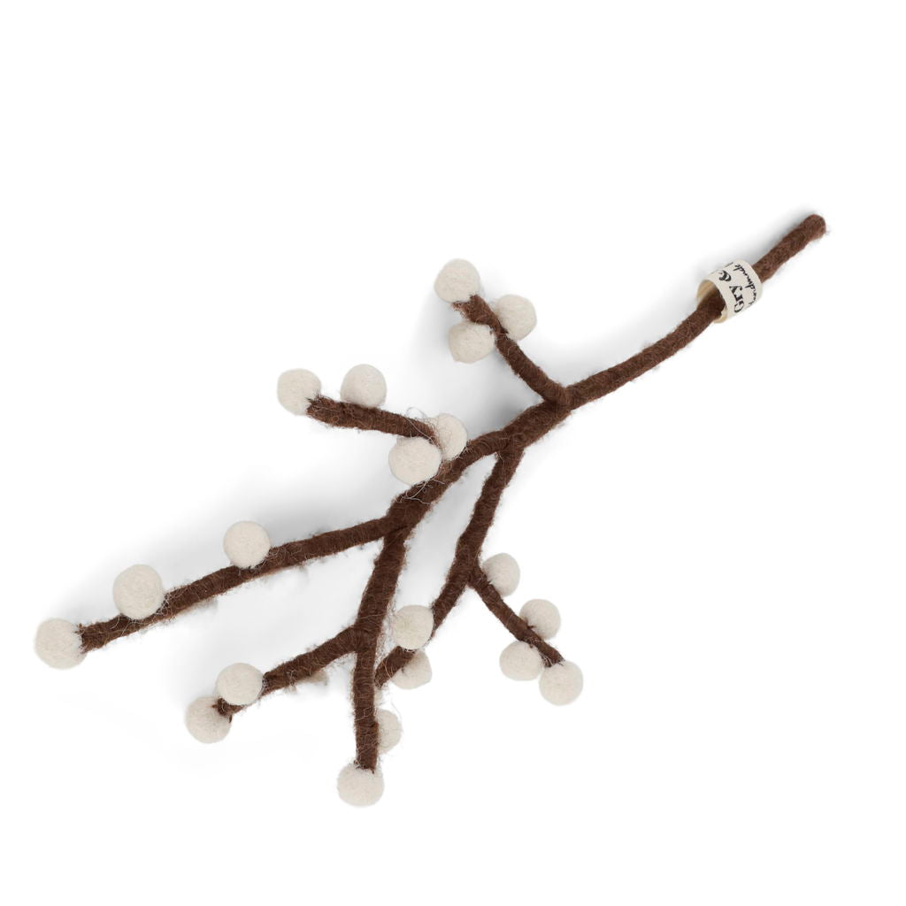 Gry & Sif Christmas - Handmade Felt Mini Branch with White Berries