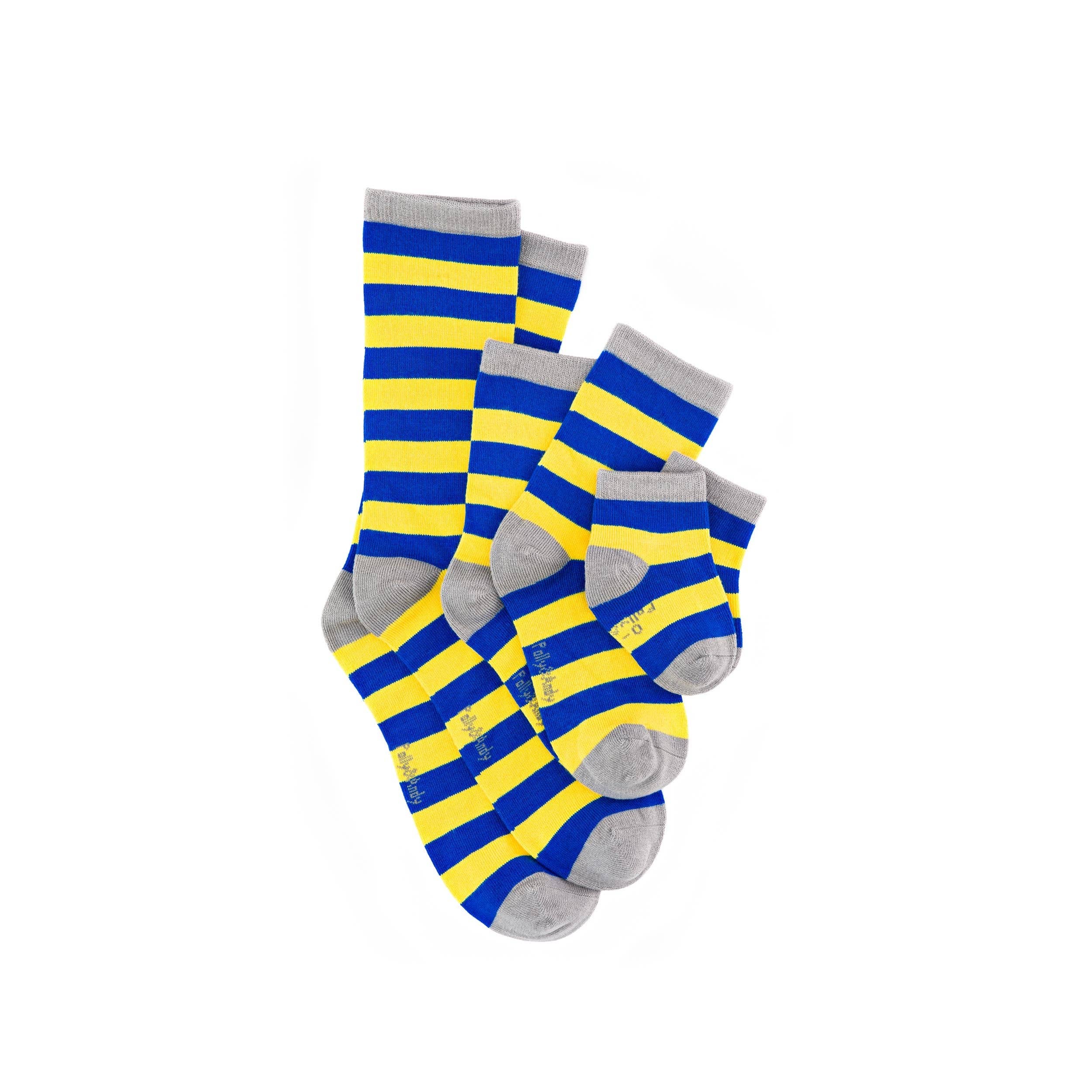 Polly & Andy Bamboo Childrens Socks - Blue & Yellow