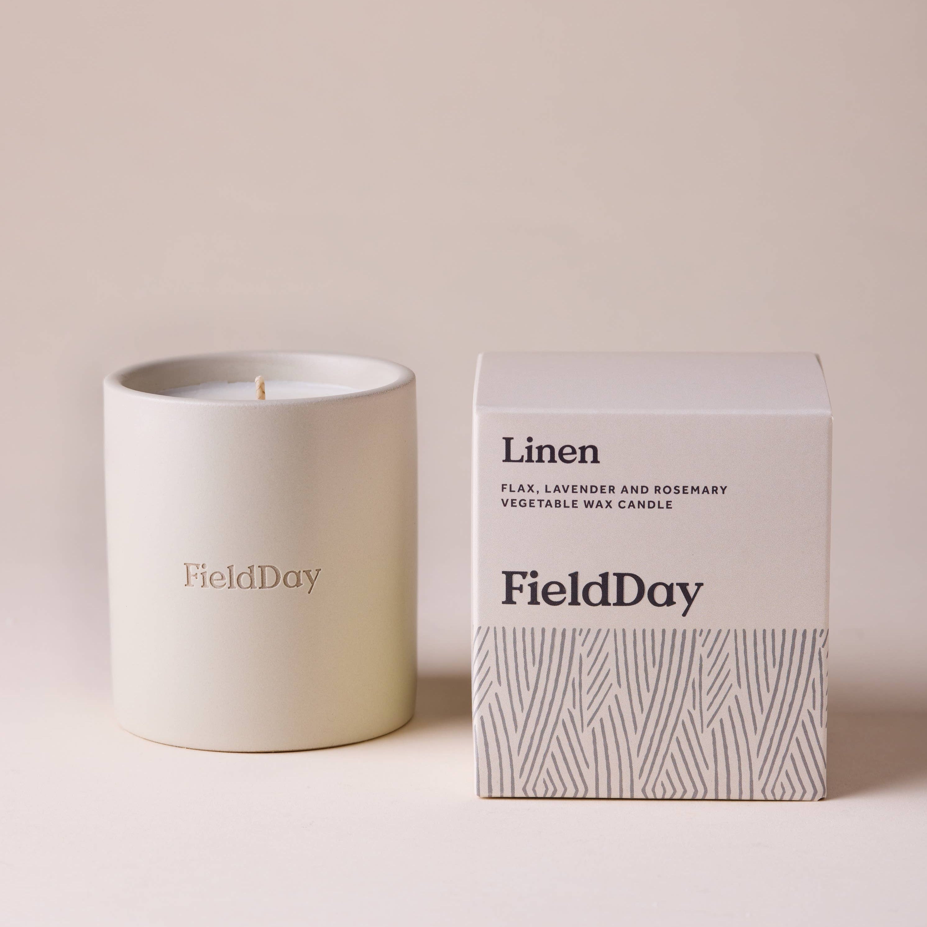 Field Day Candle - Linen Classic Stoneware