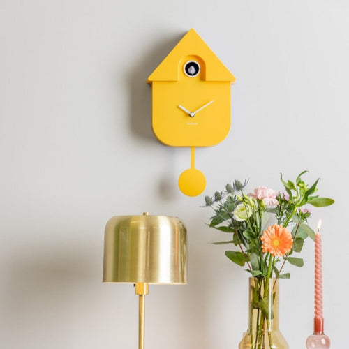 Karlsson Wall Clock - Cuckoo in Bright Yellow