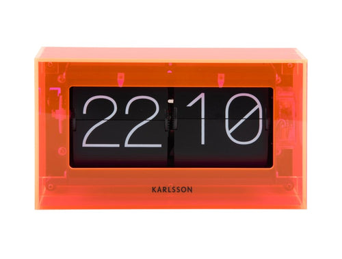 Karlsson Clock - Flip Boxed in Neon Orange