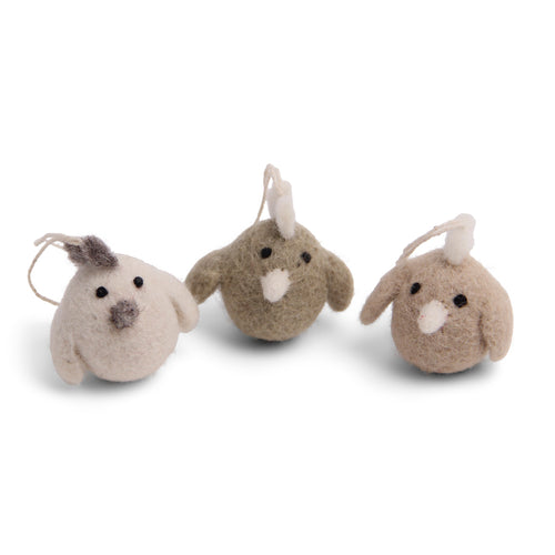 Gry & Sif Decoration - Felt Roosters - Set of 3