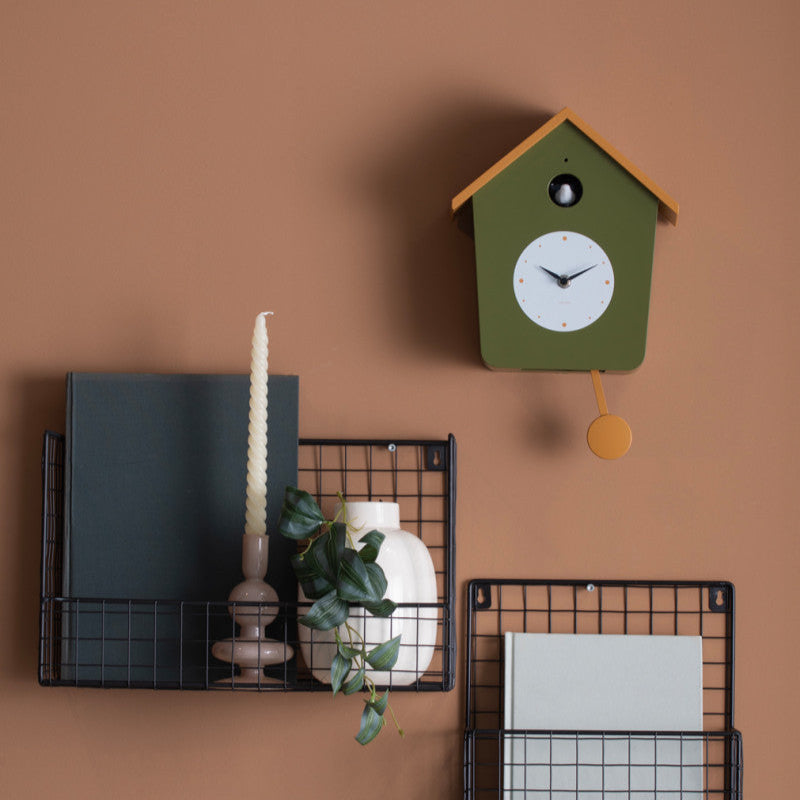 Karlsson Wall Clock - Cuckoo Light Army Green