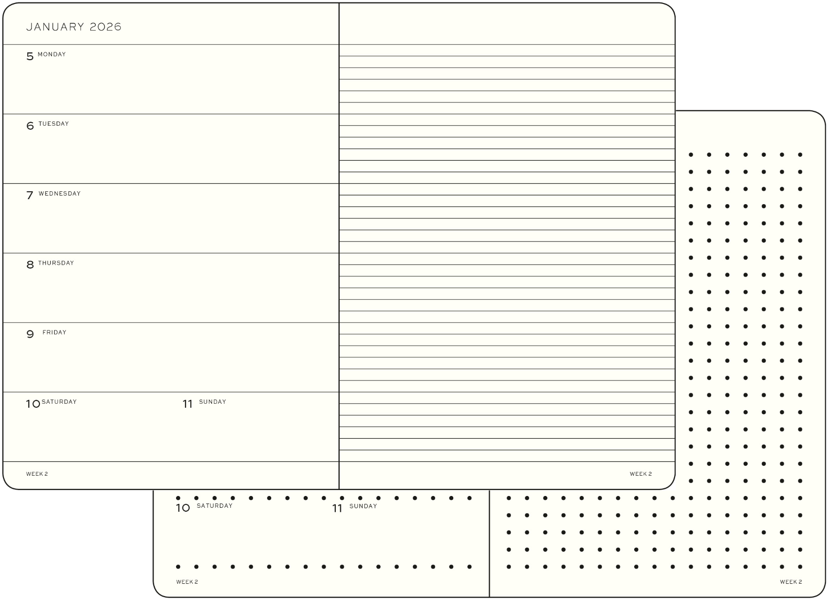Leuchtturm1917 2026 Diary - Weekly Planner & Notebook A5 (Ruled)