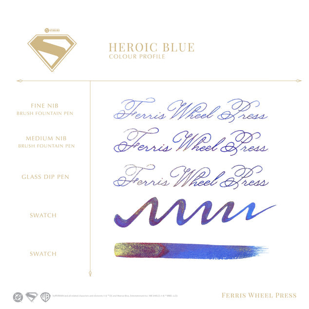 Ferris Wheel Press Fountain Pen Ink - 10ml Warner Bros Superman Edition