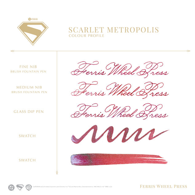 Ferris Wheel Press Fountain Pen Ink - 10ml Warner Bros Superman Edition