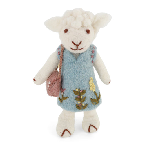 Gry & Sif Decoration - Felt Sheep Flowery Dress