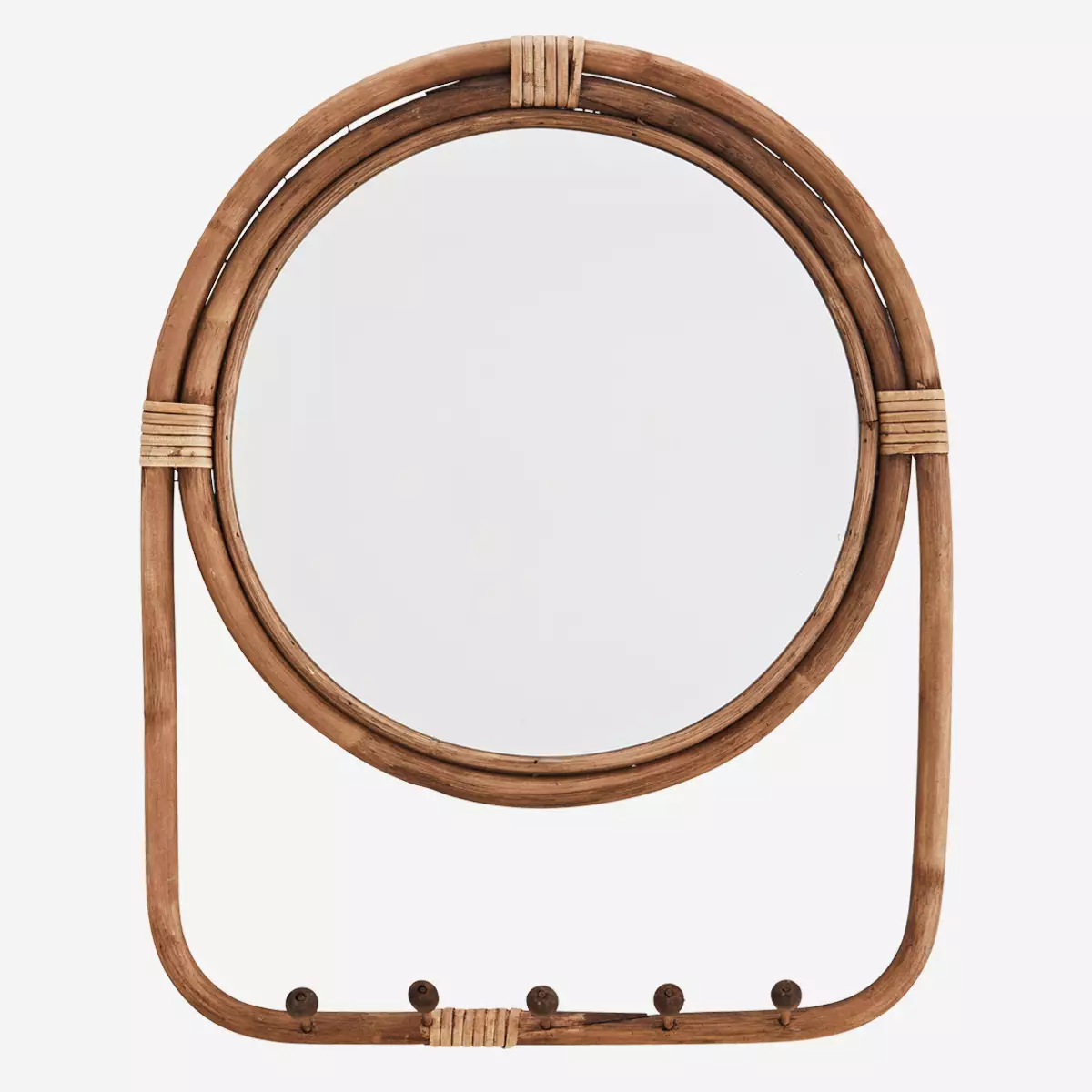 Madam Stoltz Mirror - Rattan Framed with Hooks