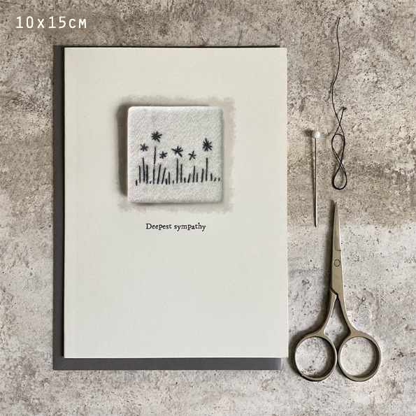 East of India Card - Embroidered Sympathy