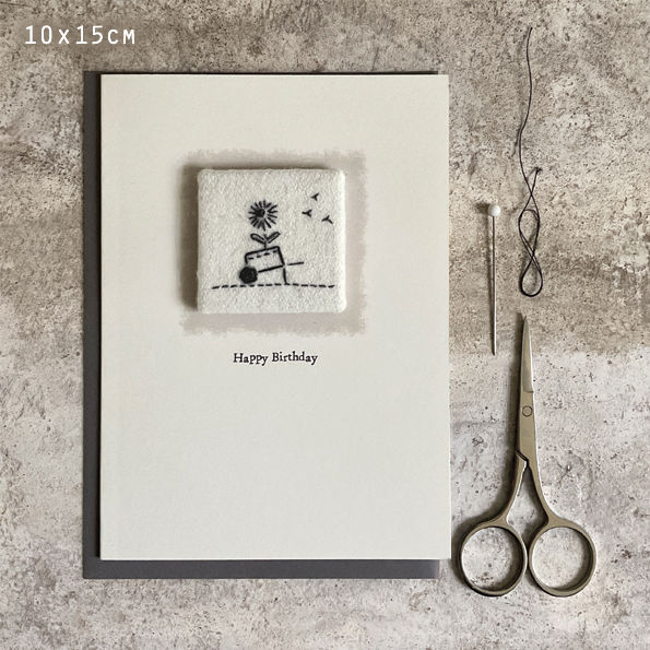 East of India Card - Embroidered Happy Birthday