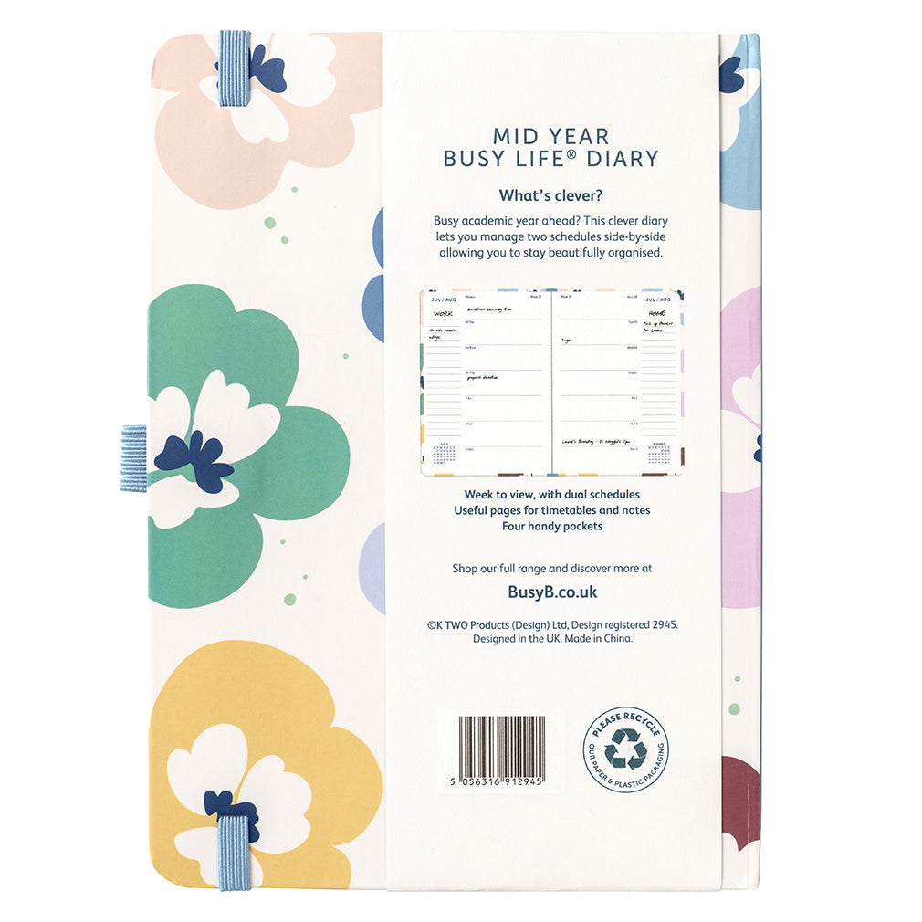 Busy B 2025-2026 Mid-Year Diaries - Floral