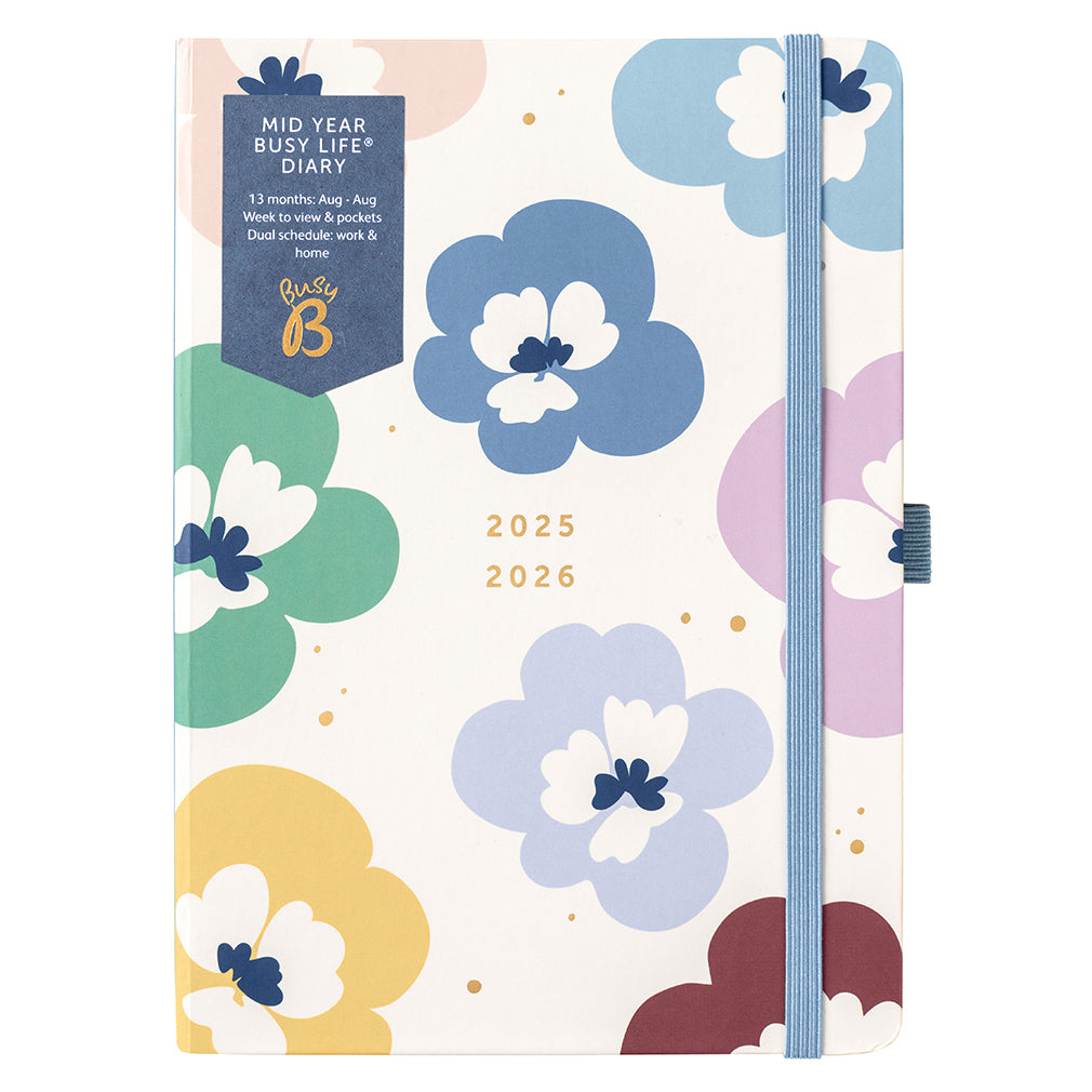 Busy B 2025-2026 Mid-Year Diaries - Floral