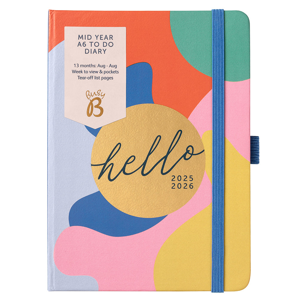 Busy B 2025-2026 Mid-Year Diaries - A6 To Do Diary - Abstract