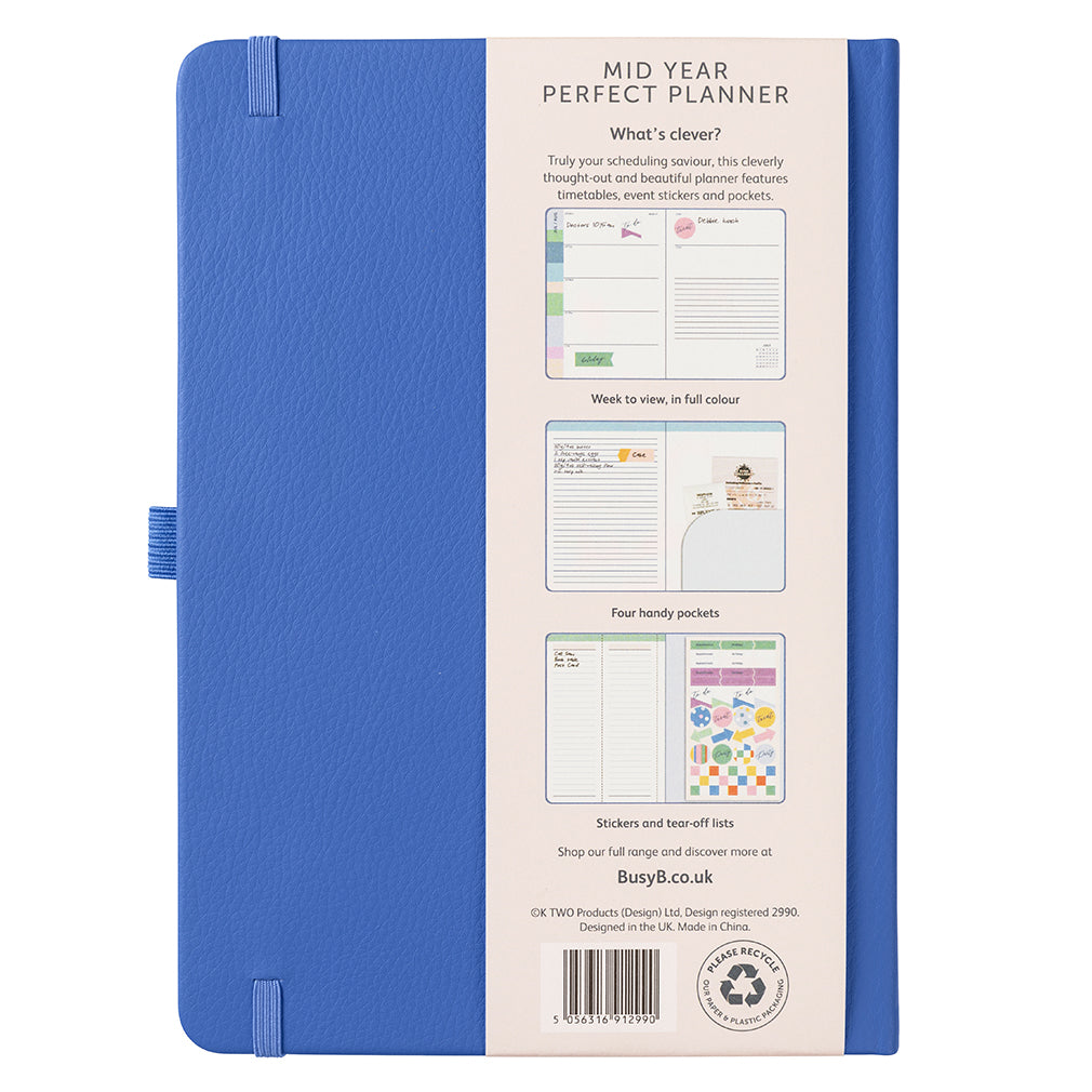 Busy B 2025-2026 Mid-Year Diaries - Perfect Planner - Sapphire