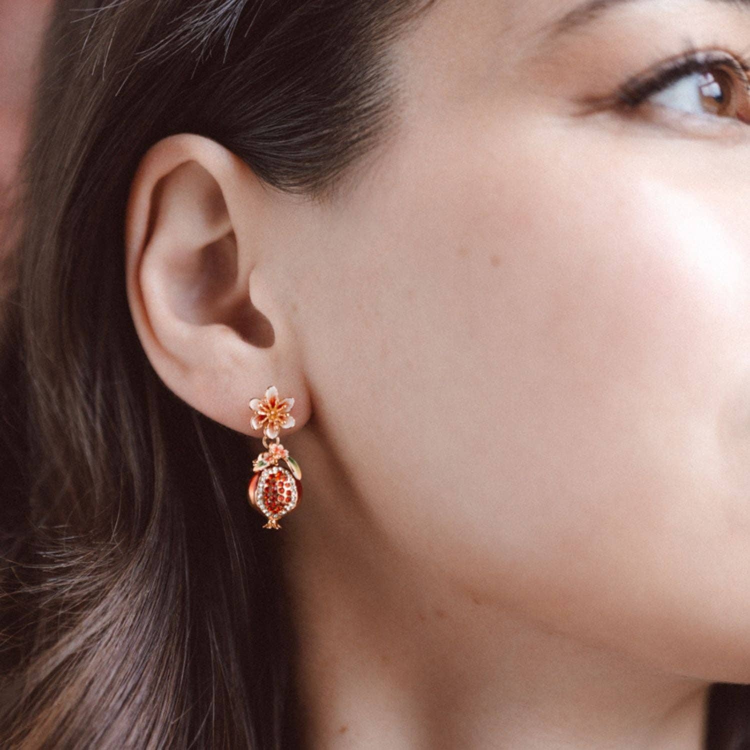 Bill Skinner Earrings - Pomegranate Drop