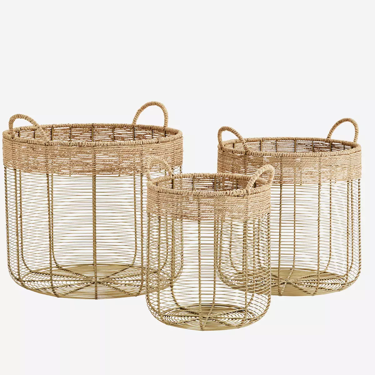 Madam Stoltz Basket - Iron Basket with Jute