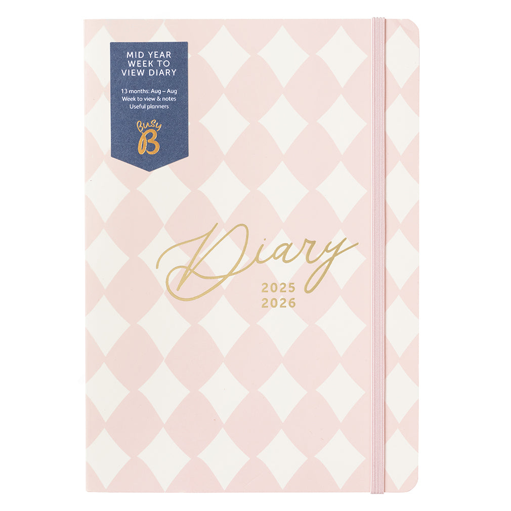 Busy B 2025-2026 Mid-Year Diaries - A5 Week to View - Harlequin
