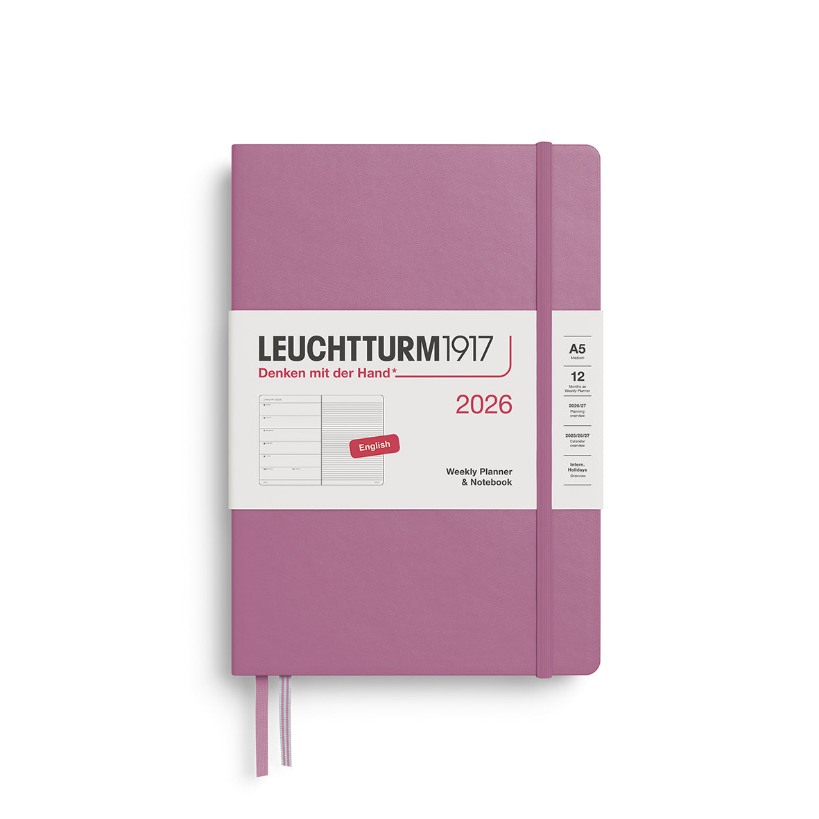 Leuchtturm1917 2026 Diary - Weekly Planner & Notebook A5 (Ruled)
