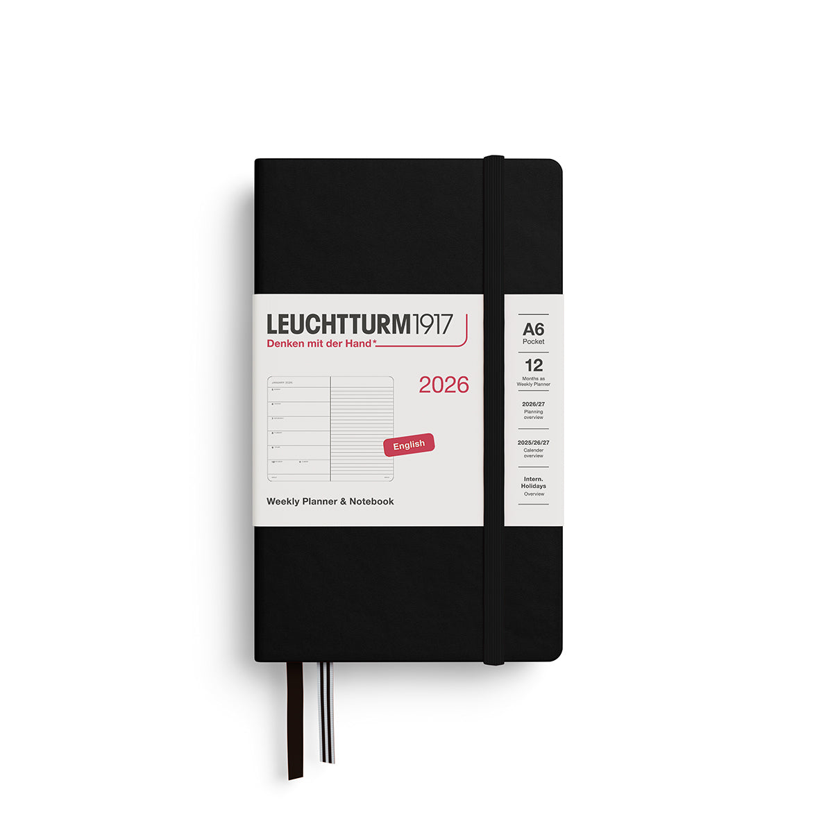 Leuchtturm1917 2026 Diary - Weekly Planner & Notebook A6 (Ruled)