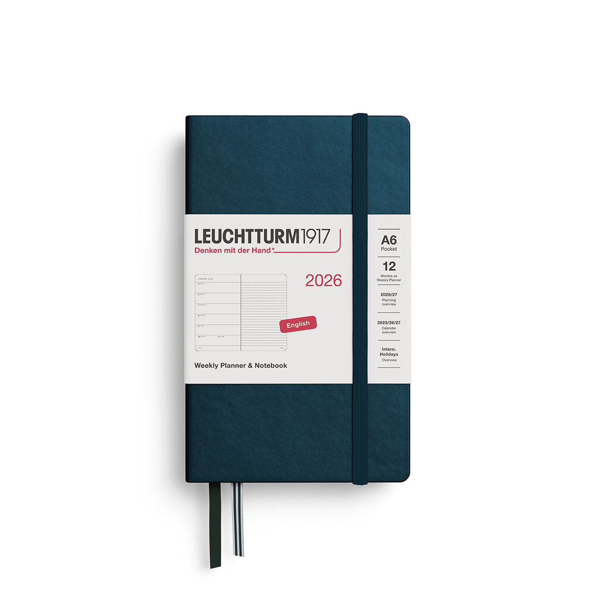 Leuchtturm1917 2026 Diary - Weekly Planner & Notebook A6 (Ruled)