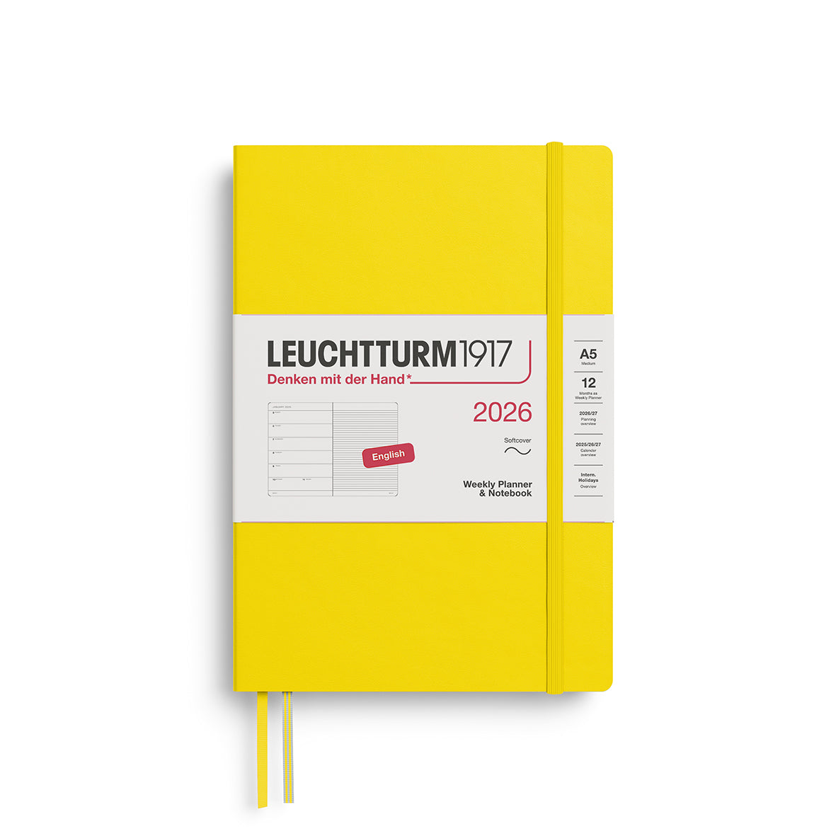 Leuchtturm1917 2026 Diary - Weekly Planner & Notebook A5 (Ruled)