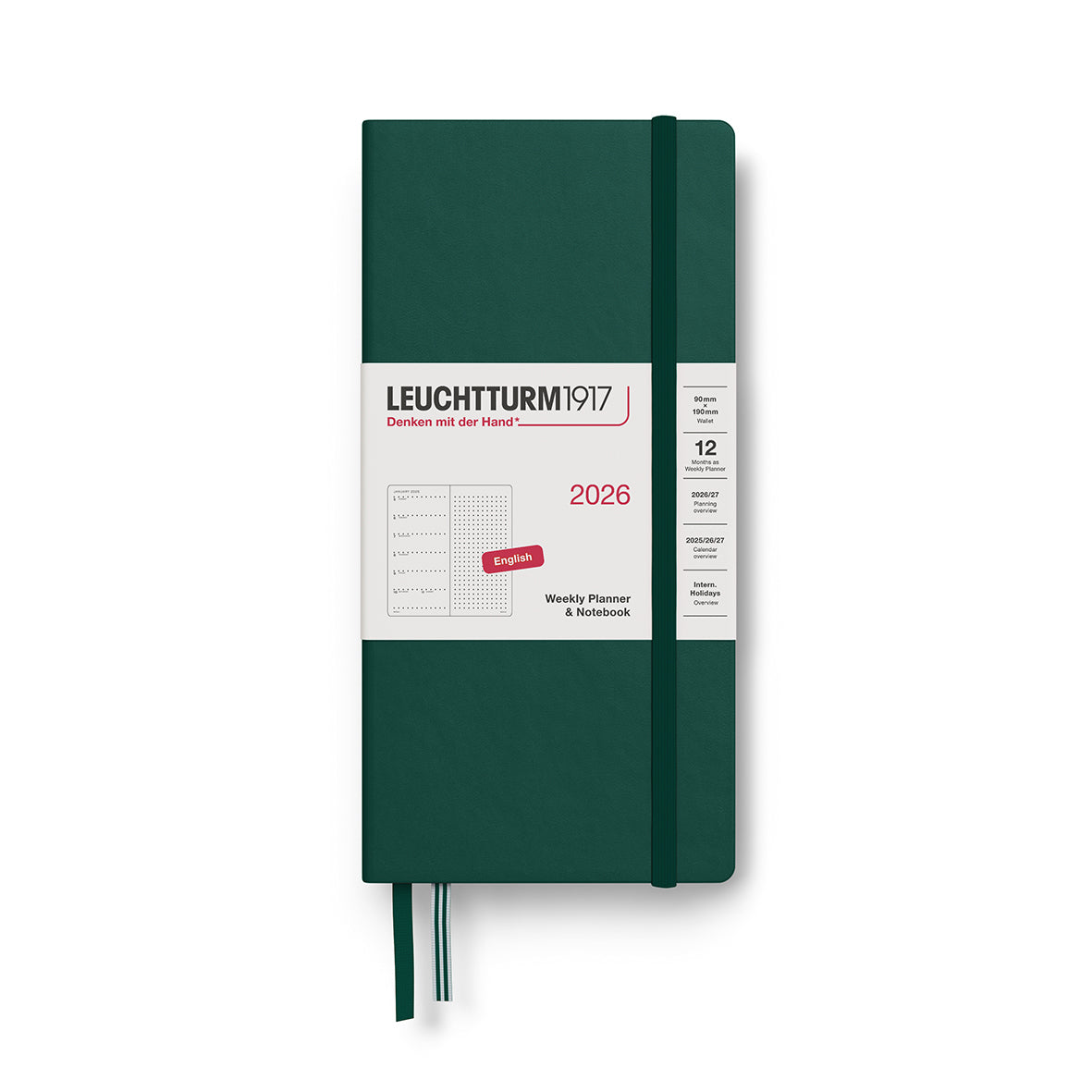 Leuchtturm1917 2026 Diary - Weekly Planner & Notebook Wallet (Dotted)