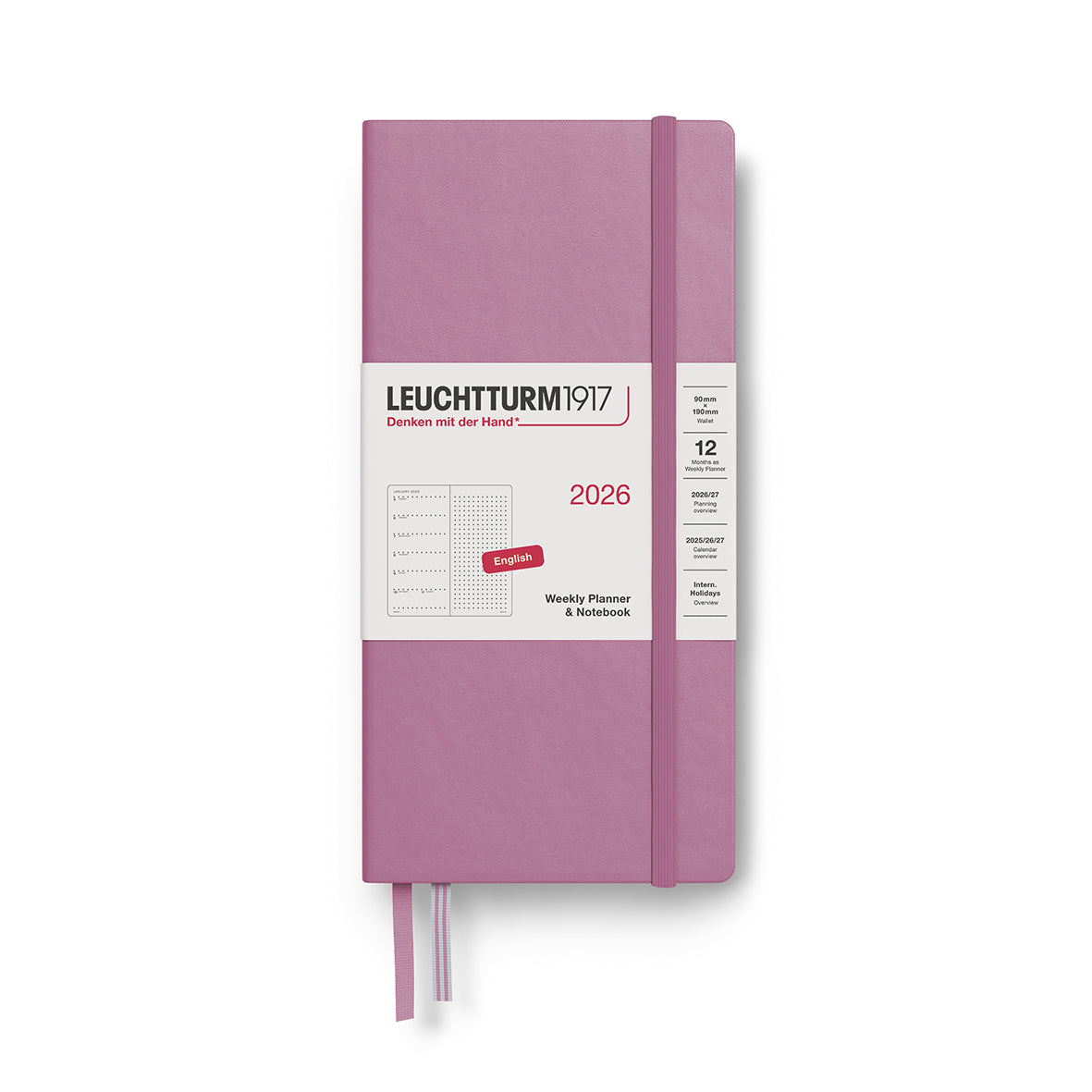 Leuchtturm1917 2026 Diary - Weekly Planner & Notebook Wallet (Dotted)