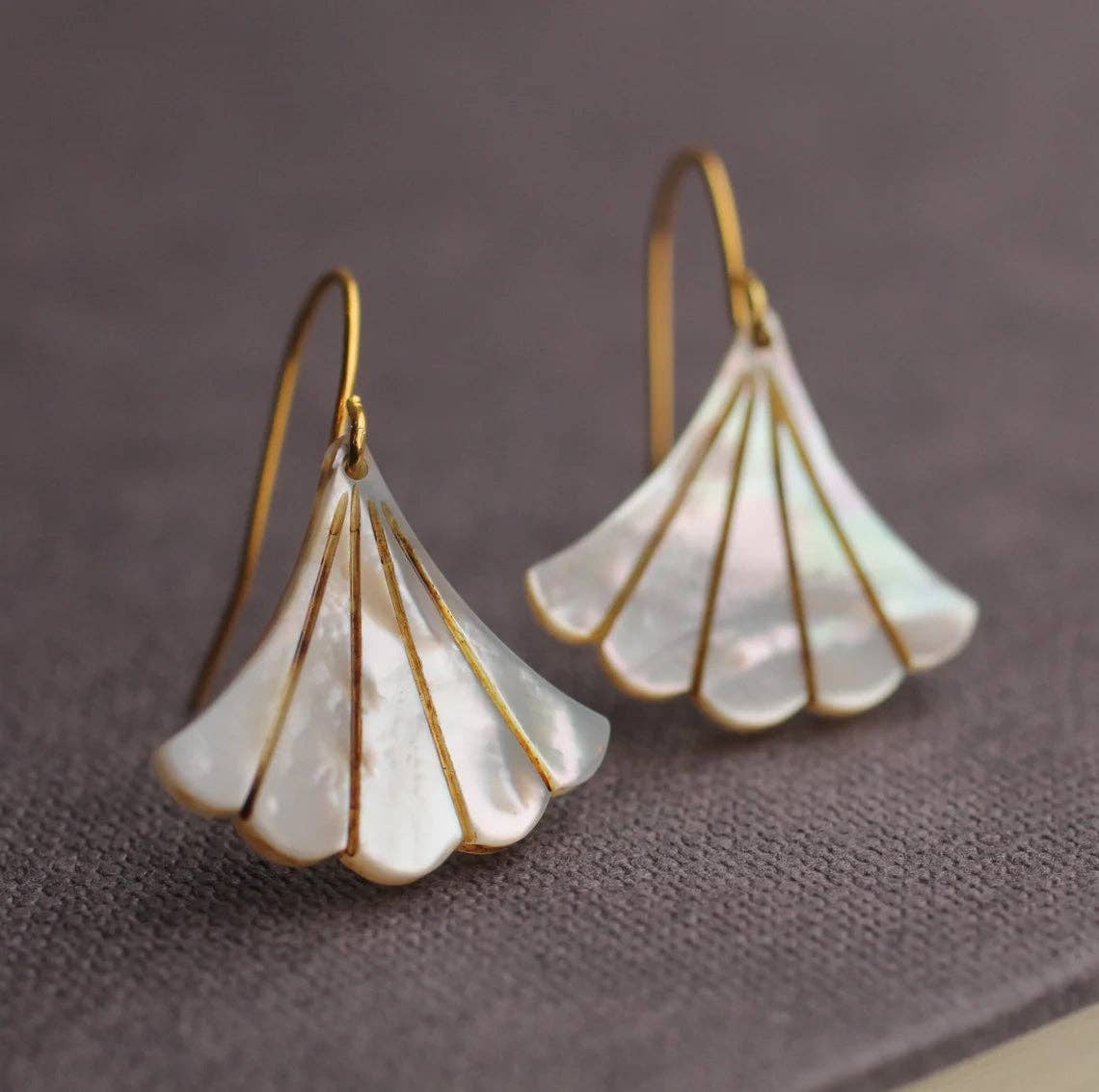 Silk Purse, Sow's Ear Jewellery - Mother of Pearl Art Deco Earrings