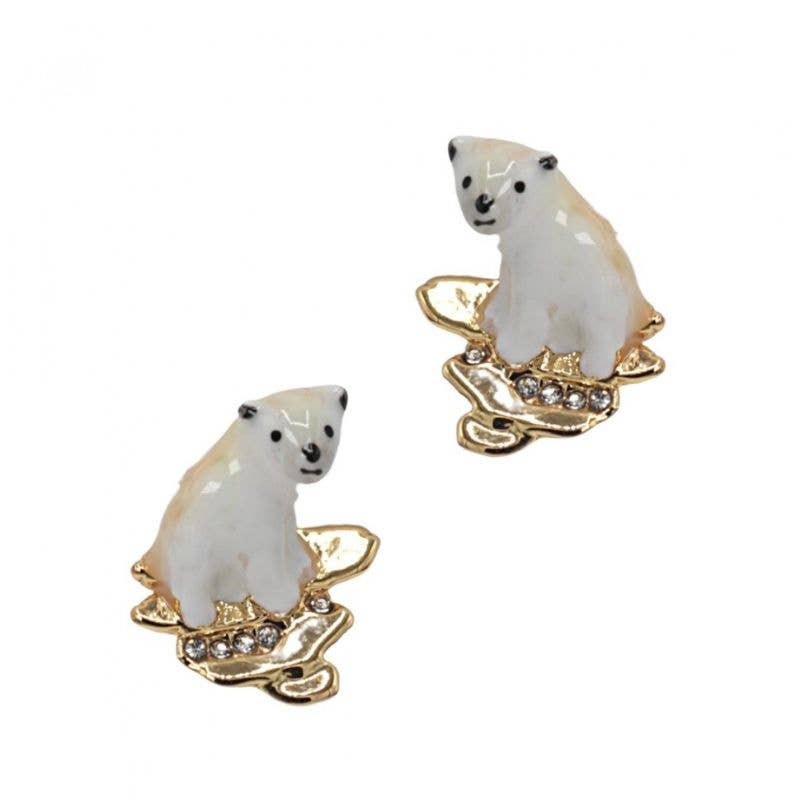 Bill Skinner Earrings - Christmas Polar Bear Studs