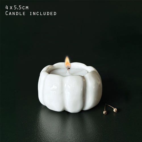 East of India Halloween - Porcelain Pumpkin TeaLight Holder