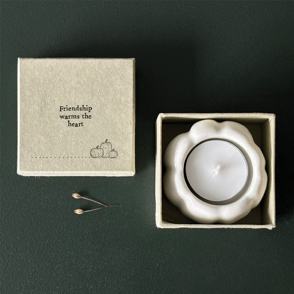 East of India Halloween - Porcelain Pumpkin TeaLight Holder
