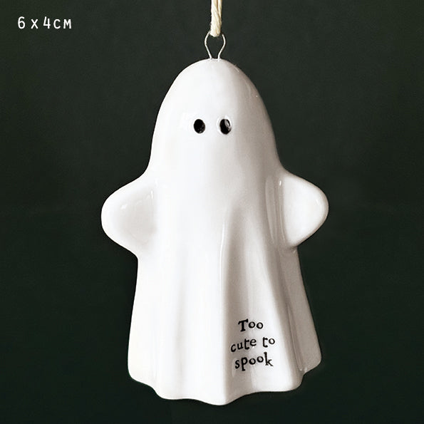 East of India Halloween - Porcelain Hanging Ghost