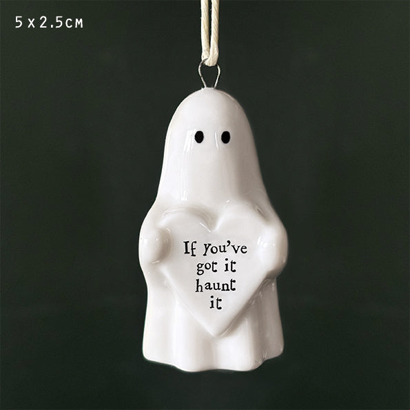East of India Halloween - Porcelain Hanging Ghost