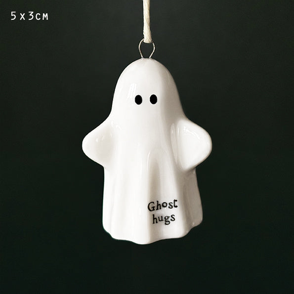 East of India Halloween - Porcelain Hanging Ghost