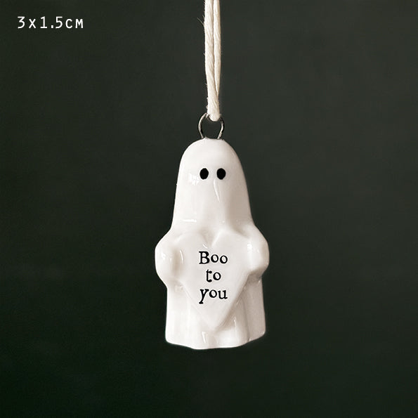 East of India Halloween - Porcelain Hanging Ghost