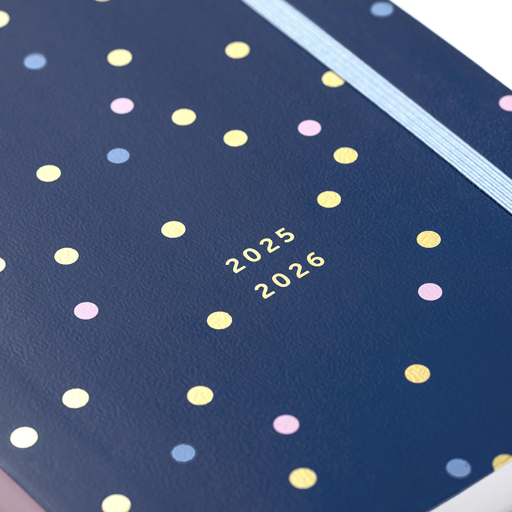 Busy B 2025-2026 Mid-Year Diaries - Day a Page Diary - Navy