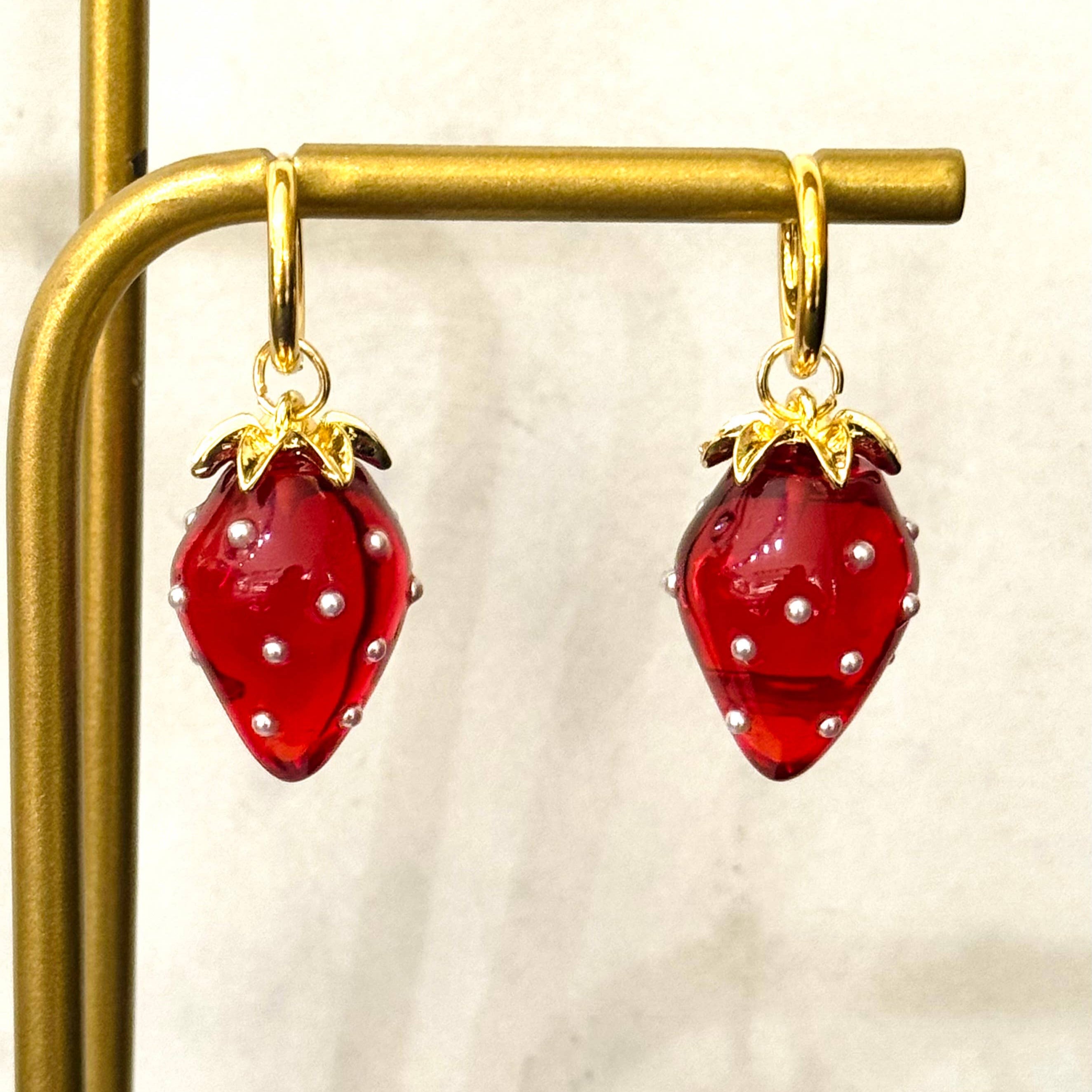 Cassette Barcelona Earrings - Strawberry Hoops