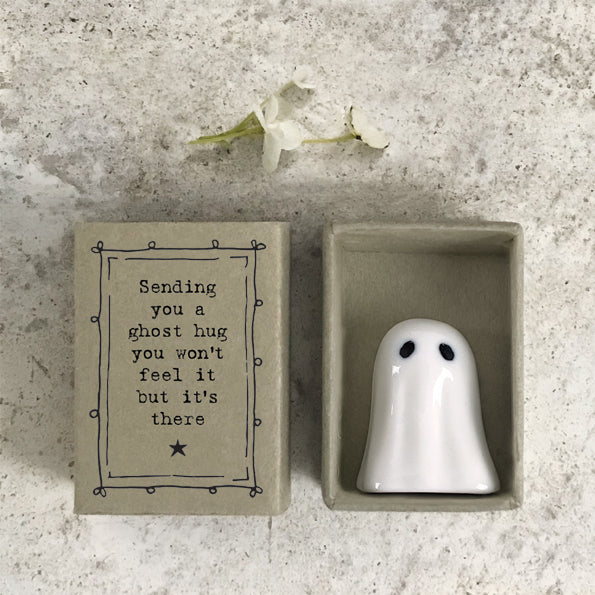 East of India Halloween - Porcelain Ghost Matchbox - Ghost Hugs