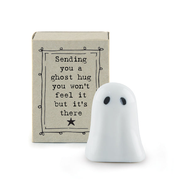 East of India Halloween - Porcelain Ghost Matchbox - Ghost Hugs