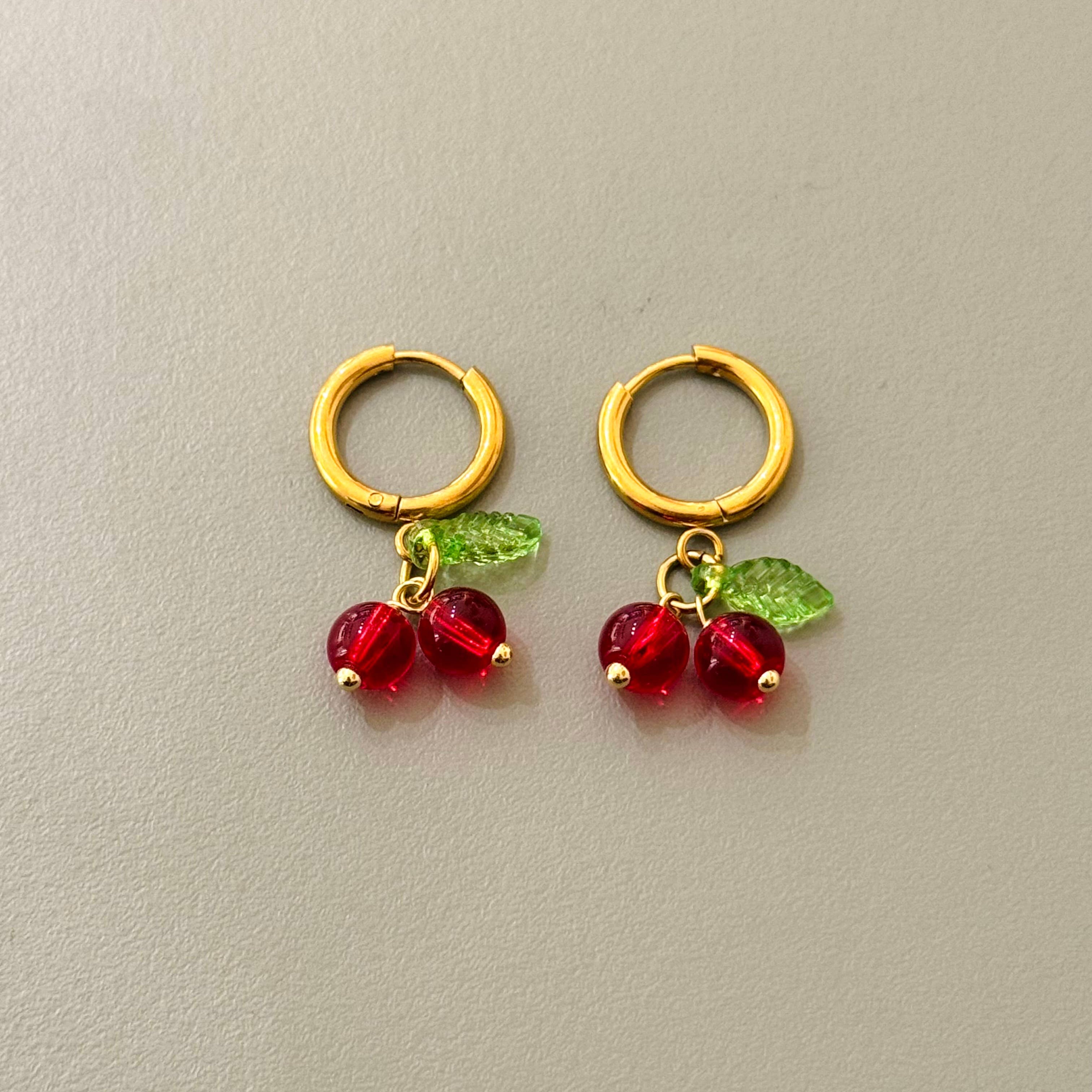Cassette Barcelona Earrings - Cherry Hoops